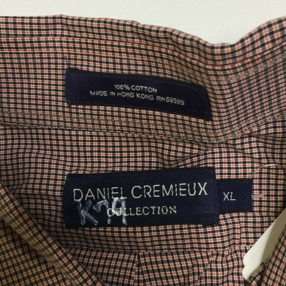 Daniel Cremieux Mens Button Up Long Sleeved Striped Shirt Orange Blue Size XL - Picture 3 of 13